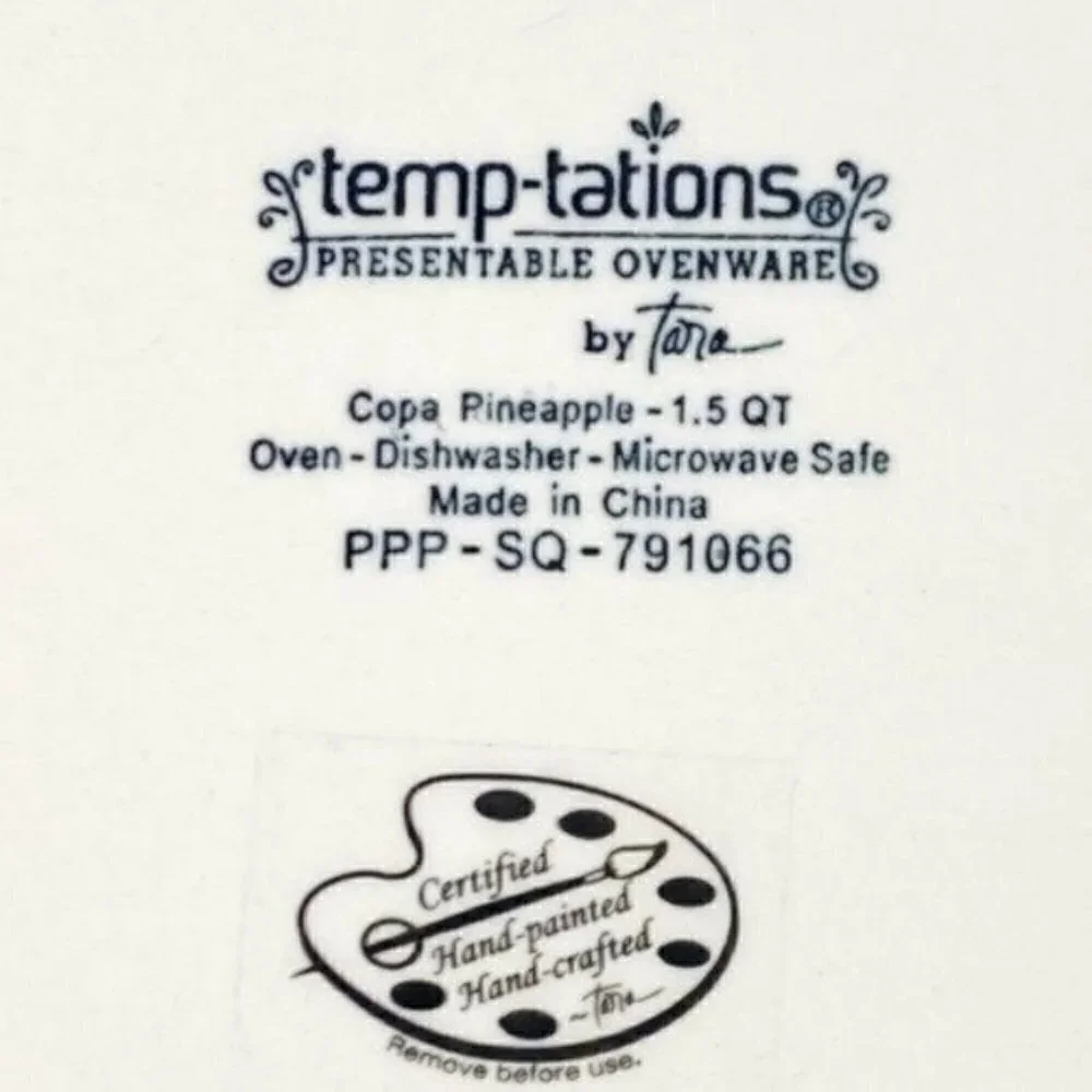 Temp-tations presentable ovenware copa pineapple 1.5 qt Style Ppp-sq-791066